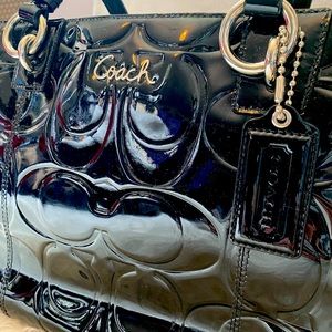 Coach Black Patent Leather Handbag E1149-F17728